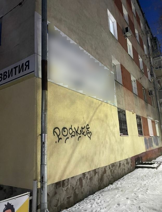 Благовещенец пожаловался на изрисованный ванадалом фасад 