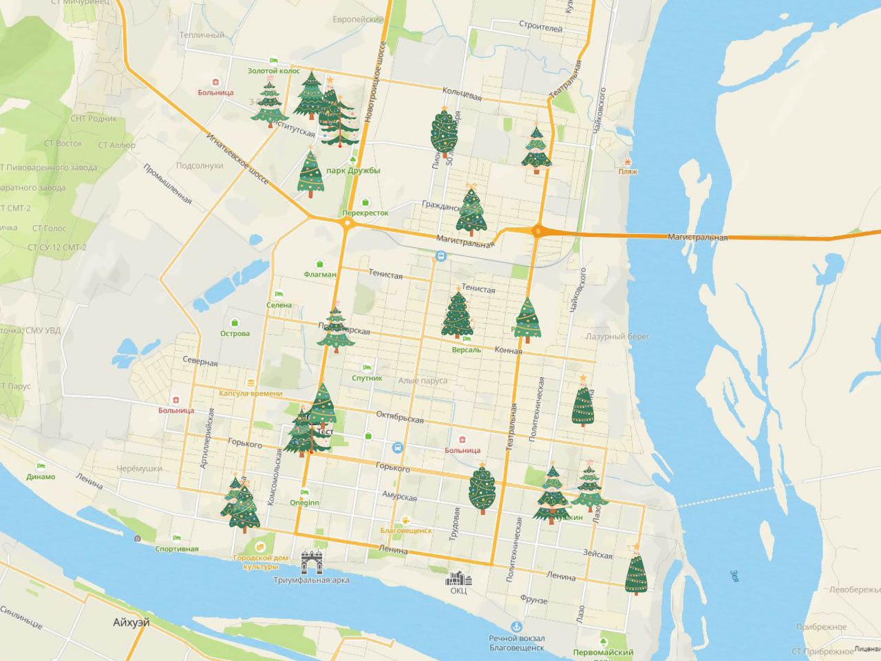 Стали известны точки продажи новогодних елок в Благовещенске