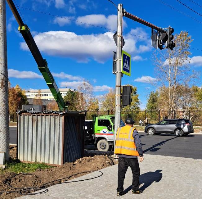В Благовещенске ГТСК перенесет пешеходные светофоры на Игнатьевском шоссе 