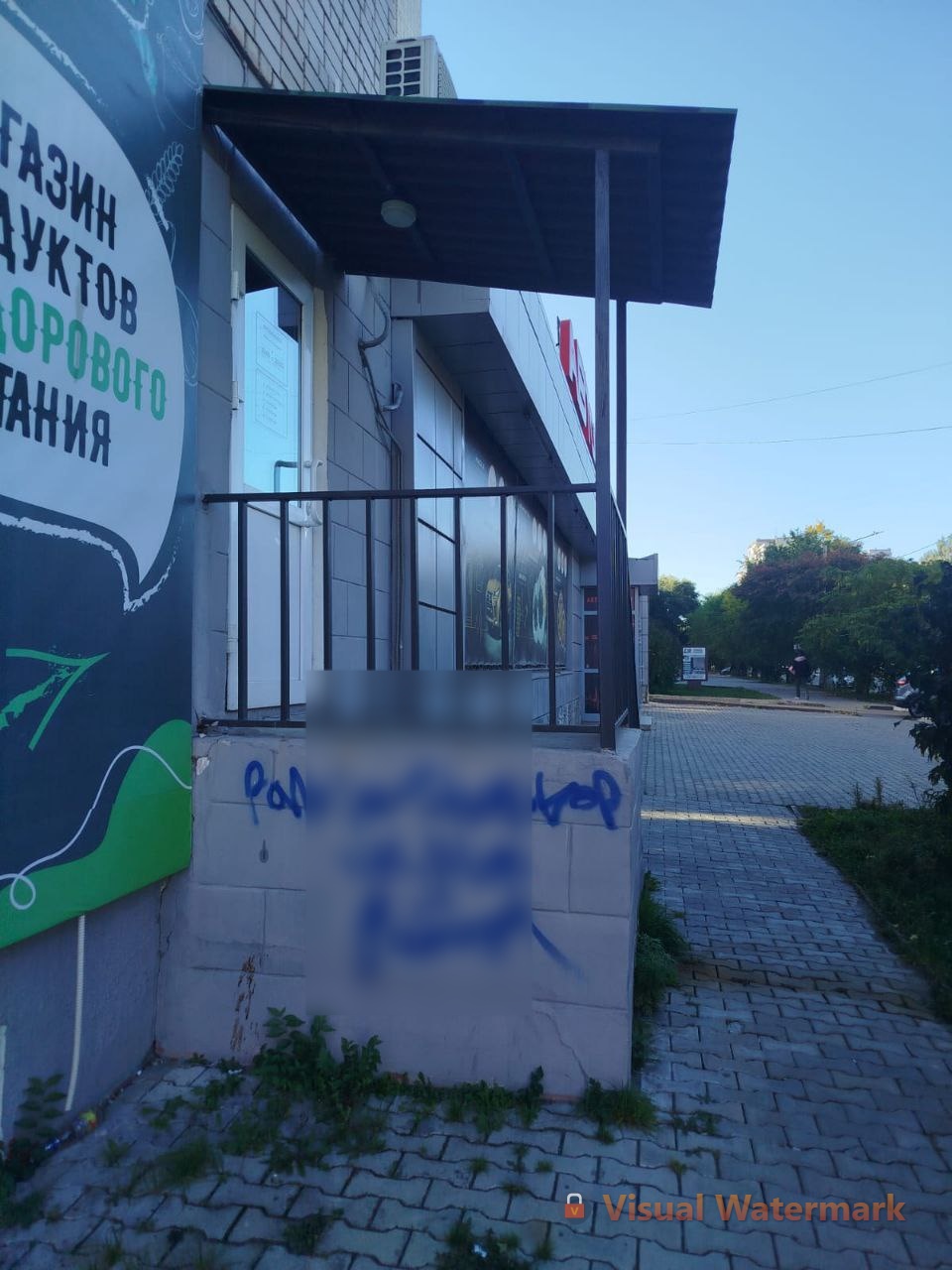 В Благовещенске разыскивают хулигана, который испортил своими художествами городские остановки и фасады зданий 