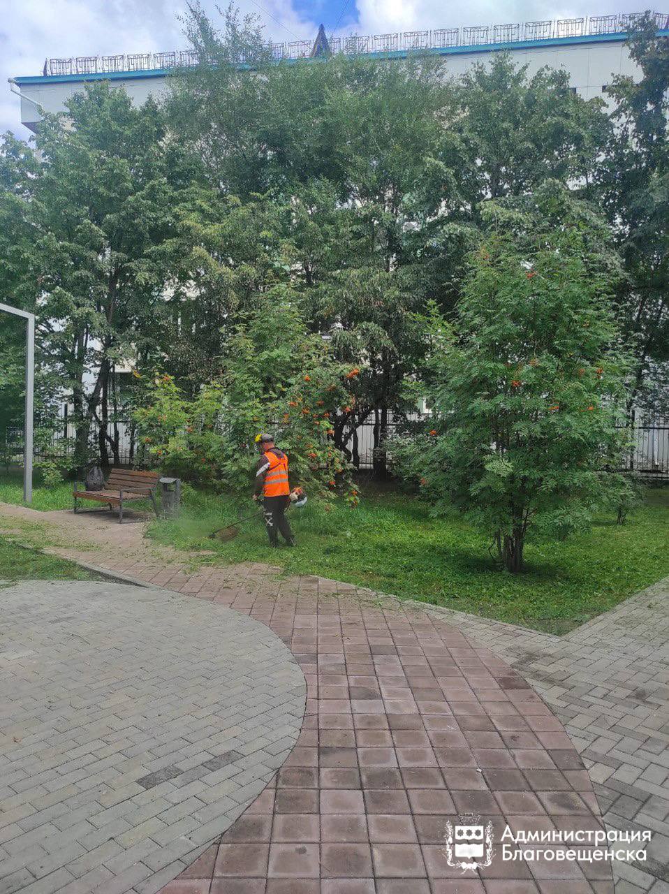 Даже с приходом осени благовещенцы слышат звуки работающих газонокосилок