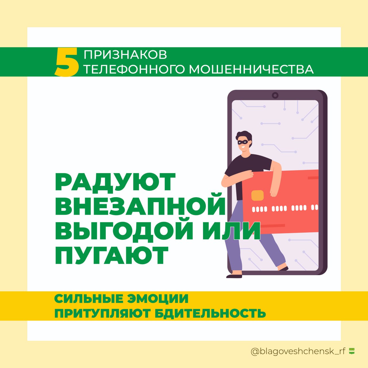 Благовещенцам назвали 5 признаков телефонного мошенничества 