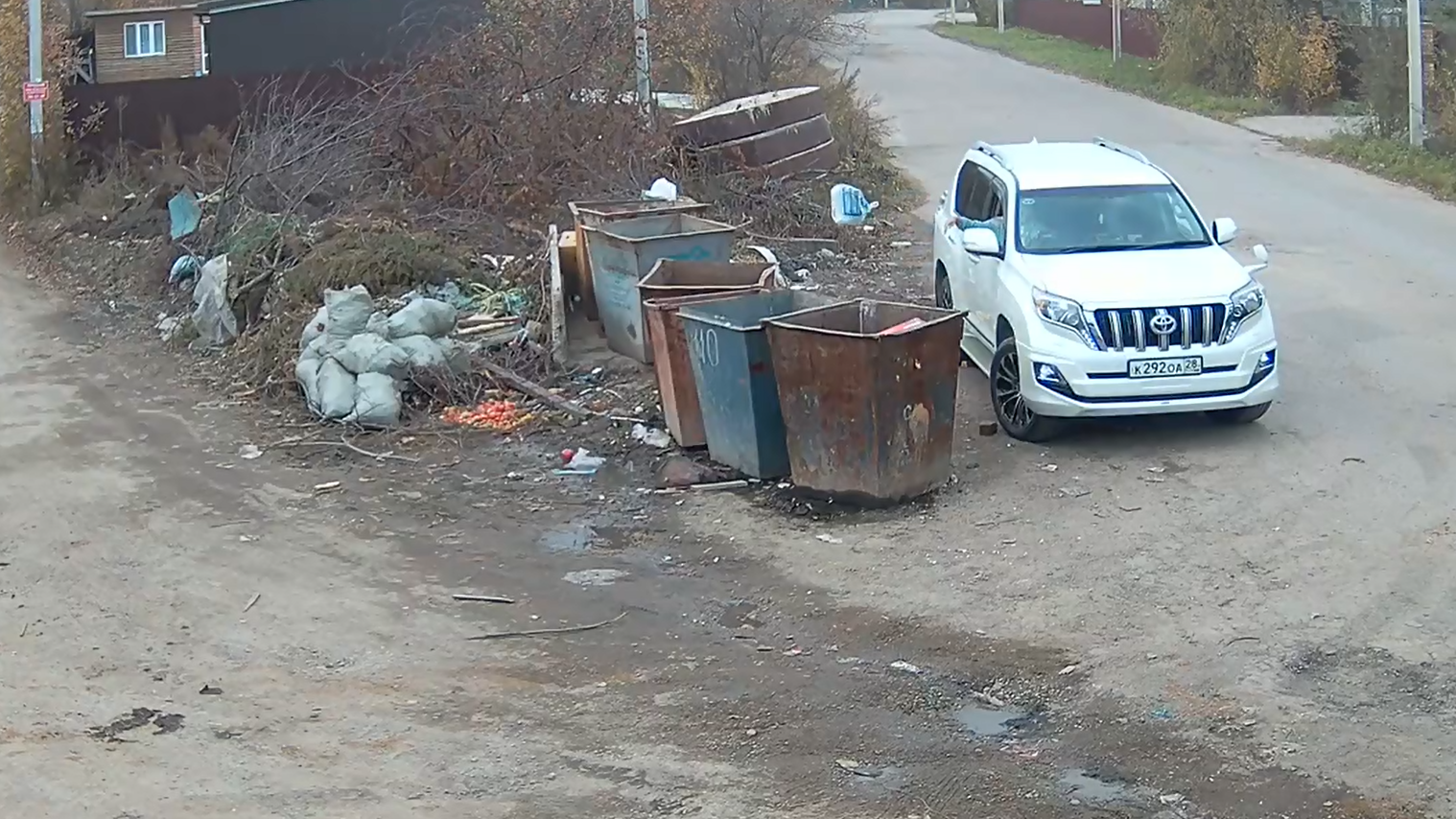 Опять мимо: благовещенские «баскетболисты» снова попали в фотоловушку у контейнерной площадки