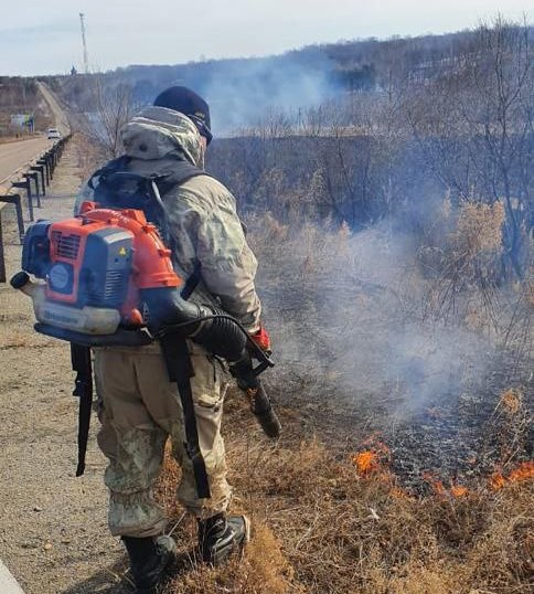 В Благовещенске тушили Астрахановские луга, Моховую Падь и Игнатьевское шоссе