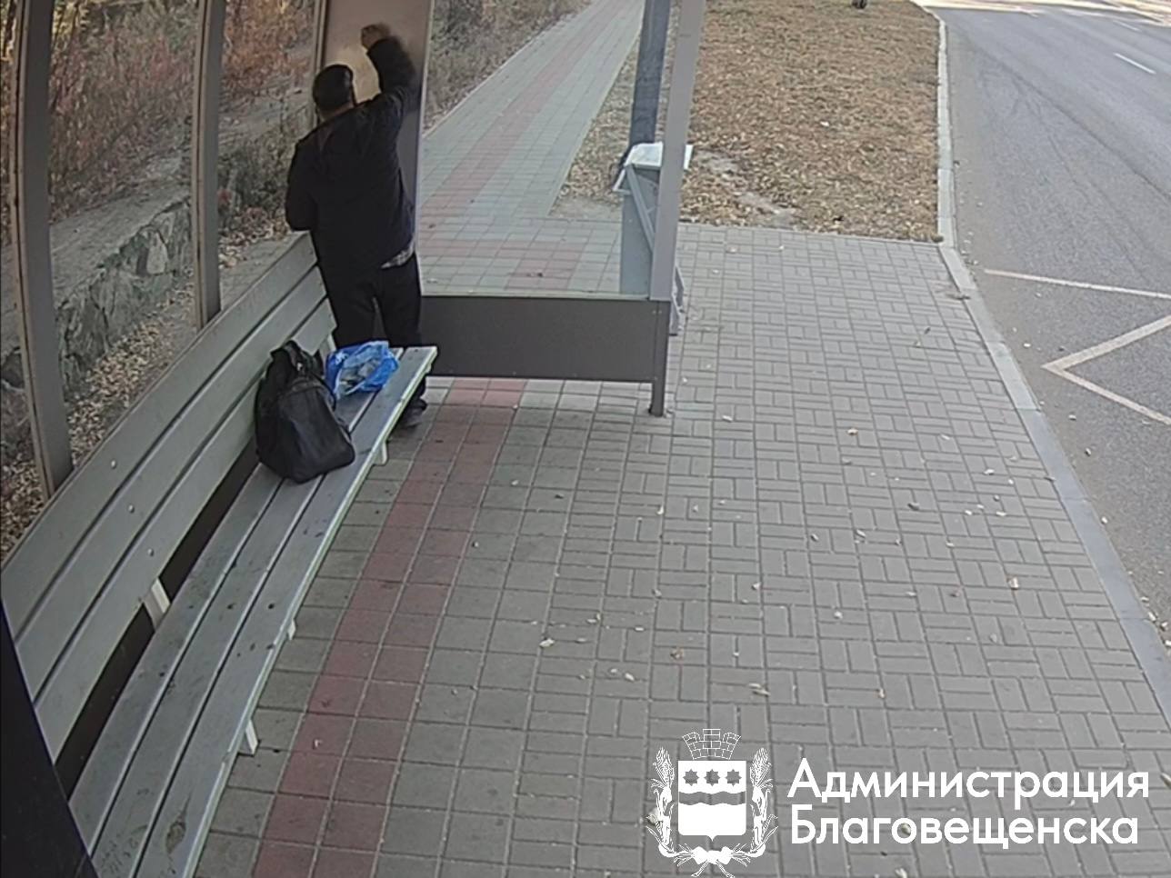 Неисправимый «граффитист»: в Благовещенске завёлся любитель исписать маркером автобусные павильоны