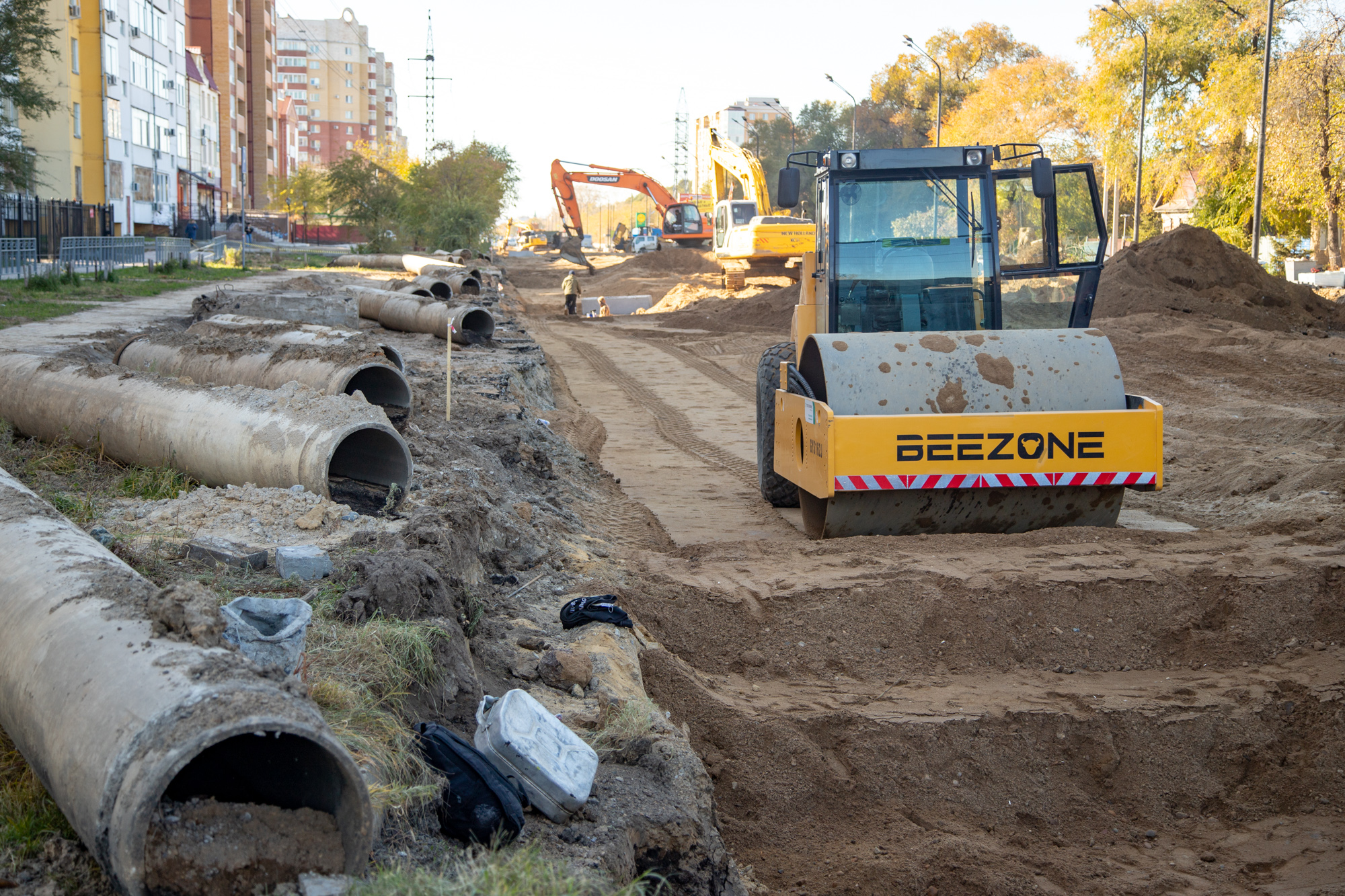 Около километра ливневой канализации обновили на улице Горького в Благовещенске 