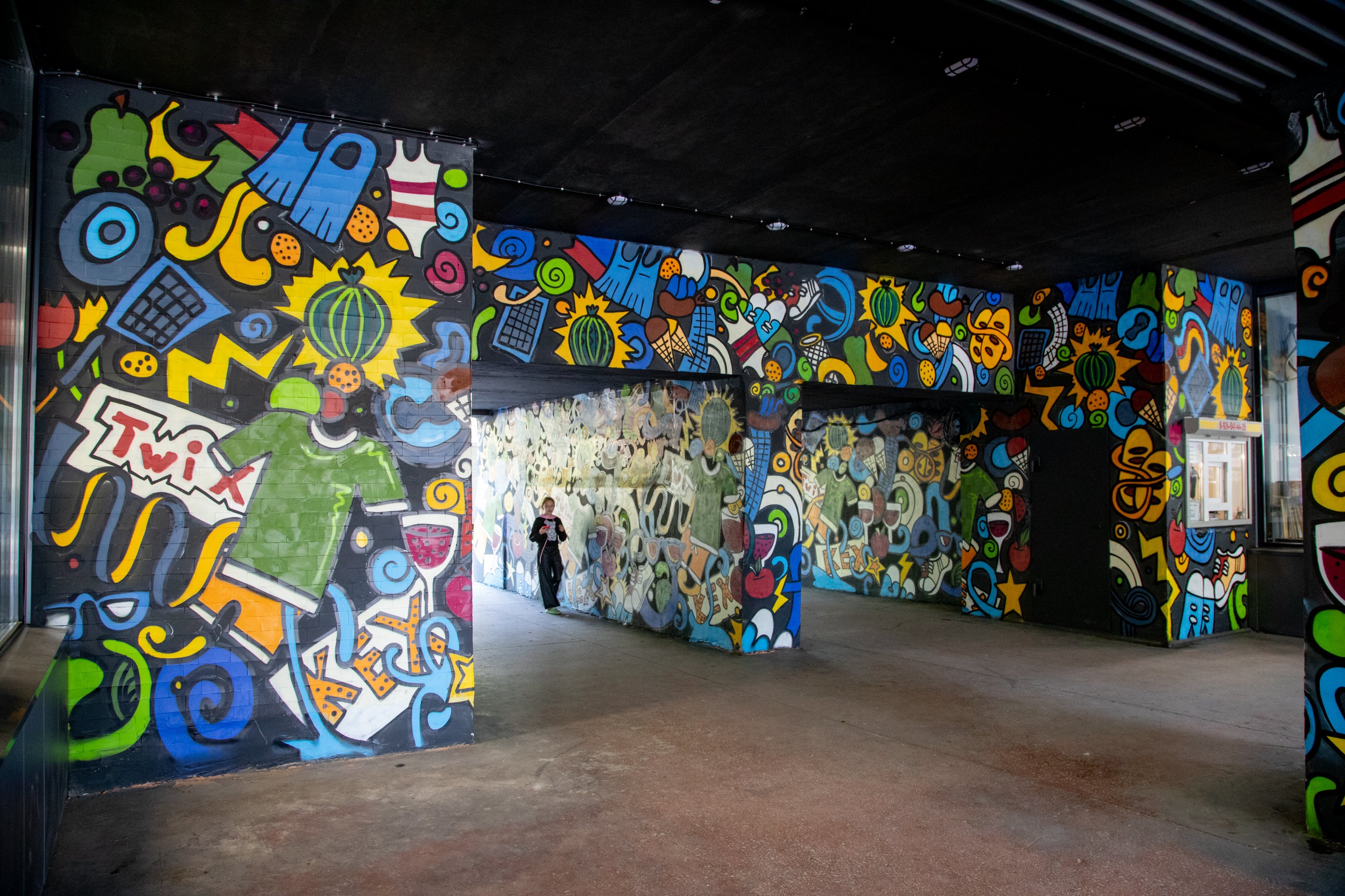 В Благовещенске предприниматель украсил проход во двор с помощью уличного искусства