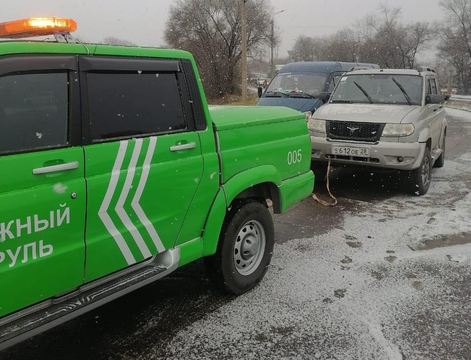 «Дорожный патруль» предотвратил аварию на кольцевой развязке в Благовещенске 