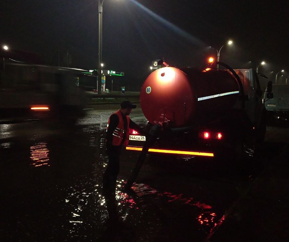 За ночь ГСТК откачал 200 кубометров воды в Благовещенске 