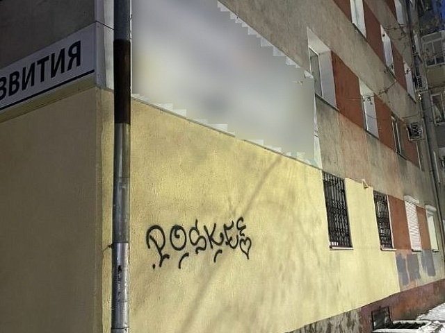 Благовещенец пожаловался на изрисованный ванадалом фасад 