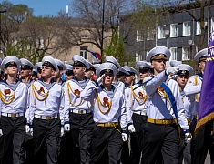 Торжественное прохождение войск Благовещенского гарнизона