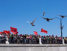 Торжественное прохождение войск Благовещенского гарнизона