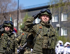 Торжественное прохождение войск Благовещенского гарнизона