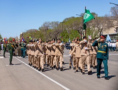 Торжественное прохождение войск Благовещенского гарнизона