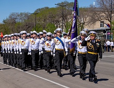 Торжественное прохождение войск Благовещенского гарнизона