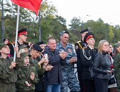 В Благовещенске встретили участников патриотического марафона-заплыва