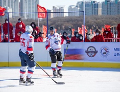 Соревнования по хоккею в рамках Международного российско-китайского фестиваля зимних видов спорта