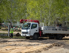 В Моховой Пади строят «умную» спортивную площадку 