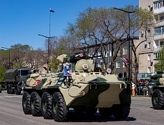 Торжественное прохождение войск Благовещенского гарнизона