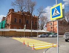 В Благовещенске обновляют дорожную разметку 