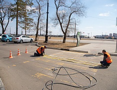 В Благовещенске обновляют дорожную разметку 