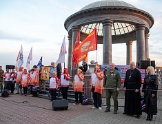 В Благовещенске встретили участников патриотического марафона-заплыва