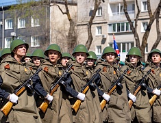 Торжественное прохождение войск Благовещенского гарнизона