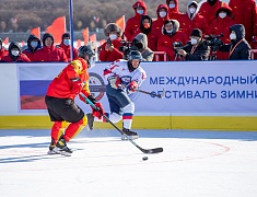 Соревнования по хоккею в рамках Международного российско-китайского фестиваля зимних видов спорта