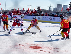 Соревнования по хоккею в рамках Международного российско-китайского фестиваля зимних видов спорта