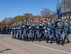 Торжественное прохождение войск Благовещенского гарнизона