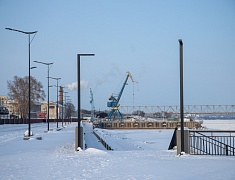 Темпы работ по возведению берегоукрепления Амура и Зеи оценили мэр амурской столицы Олег Имамеев