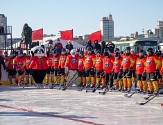 Соревнования по хоккею в рамках Международного российско-китайского фестиваля зимних видов спорта