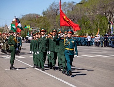 Торжественное прохождение войск Благовещенского гарнизона