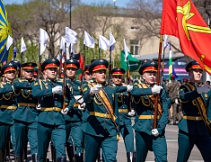 Торжественное прохождение войск Благовещенского гарнизона