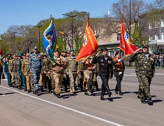 Торжественное прохождение войск Благовещенского гарнизона