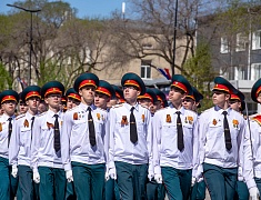 Торжественное прохождение войск Благовещенского гарнизона