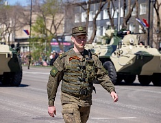 Торжественное прохождение войск Благовещенского гарнизона