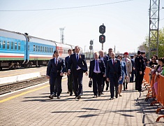 На железнодорожный вокзал амурской столицы прибыл ретропоезд "Победа"
