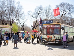 На железнодорожный вокзал амурской столицы прибыл ретропоезд "Победа"