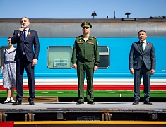 На железнодорожный вокзал амурской столицы прибыл ретропоезд "Победа"