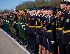 Торжественное прохождение войск Благовещенского гарнизона