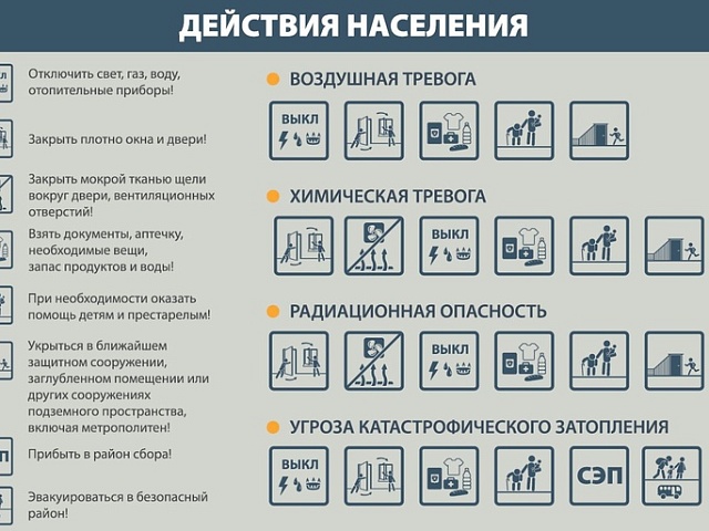 Управление по делам ГОЧС г. Благовещенска напоминает основные действия при получении сигналов гражданской обороны.
