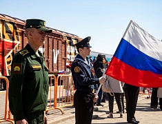 На железнодорожный вокзал амурской столицы прибыл ретропоезд "Победа"