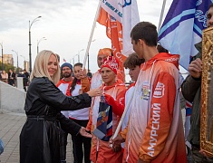 В Благовещенске встретили участников патриотического марафона-заплыва