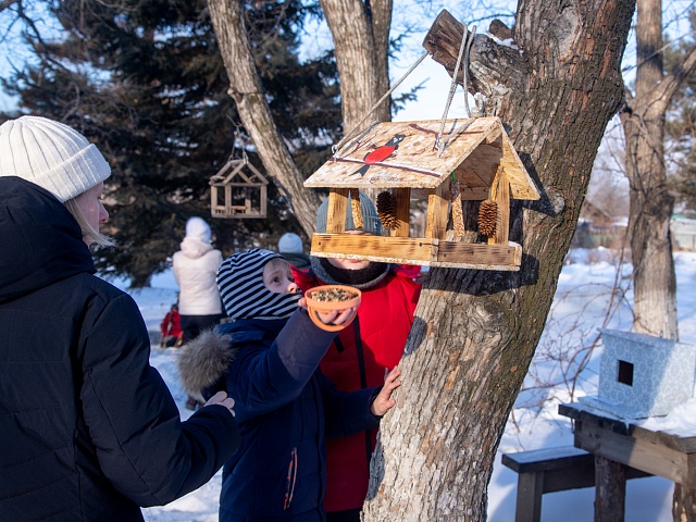 Юные благовещенцы смастерили кормушки для птиц 