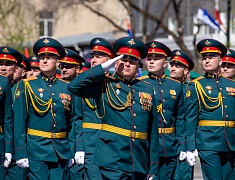 Торжественное прохождение войск Благовещенского гарнизона