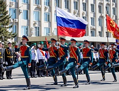 Торжественное прохождение войск Благовещенского гарнизона