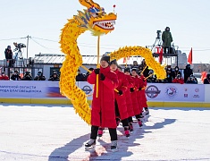 Соревнования по хоккею в рамках Международного российско-китайского фестиваля зимних видов спорта