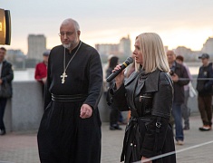 В Благовещенске встретили участников патриотического марафона-заплыва