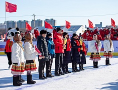 Соревнования по хоккею в рамках Международного российско-китайского фестиваля зимних видов спорта